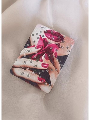 HD Marketim Ayna Kadın Makyaj Aynası Dudak Gül Ruj Parmak Cep Çanta  Model  El Aynası 17226