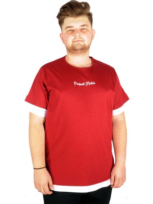 ModeXL Büyük Beden T-Shirt Byaka Perfect Match 21156 Bordo