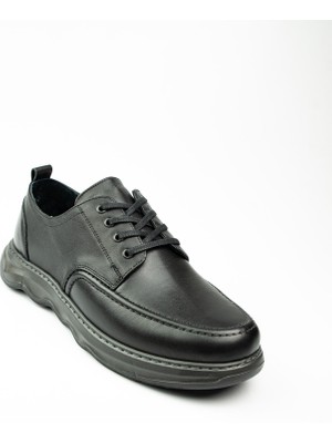 Voyager 1137 Siyah Deri Erkek Günlük Ayakkabı