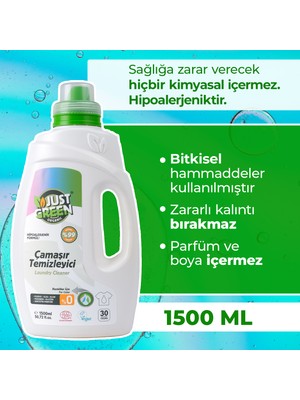 Just Green Organic Renkliler İçin Çamaşır Temizleyici 30 Yıkama 1500 ml