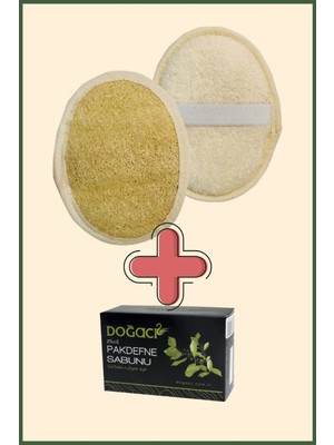 Aktarzane Kabak Lifi Kese Küçük Boy yuvarlak + Doğacı Pakdefne Sabunu 150gr Banyo Hamam Kesesi Spa Seti