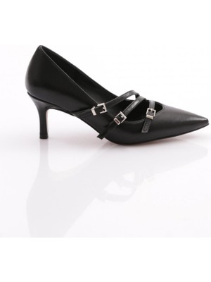 Dgn 2627 Ince Topuklu Kemerli Kadin Ayakkabi
