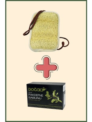 Aktarzane Kabak Lifi Kese El Geçmeli İpli Kare + Doğacı Pakdefne Sabunu 150gr Banyo Hamam Kesesi Spa Seti