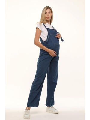 Luvmabelly MYRA6152 Kot Hamile Salopet -Mavi