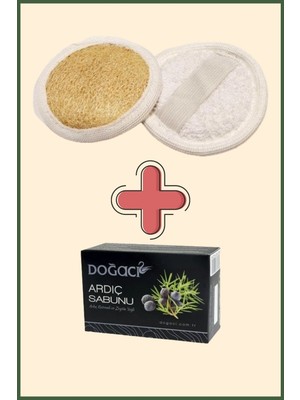 Aktarzane Kabak Lifi Yüz Kesesi Mini + Doğacı Ardıç Sabunu 150gr Banyo Hamam Kesesi Spa Seti