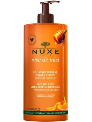 Nuxe Rêve De Miel Gel Lavant Surgras 750 ml Yüz Ve Vücut İçin Bal Ve Ayçiçeği Özlü Temizleyici