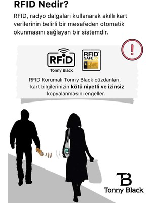 Tonny Black Hırsızlık Engelleyici Önleyici Rfid Korumalı Otomatik Mekanizmalı Kızaklı Kartlıklı