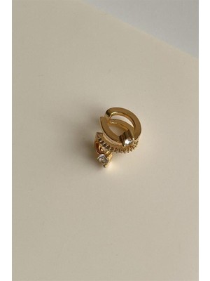 Mr. Rzn Store Özel Kaplama Gold Baget Taşlı Tekli Ear Cuff Küpe