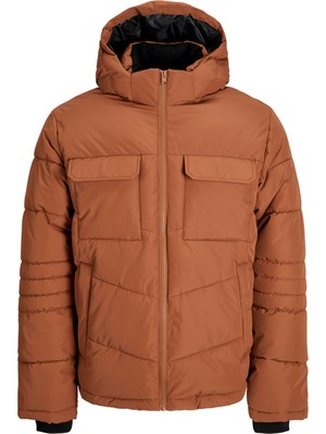Jack & Jones Erkek Kapüsonlu Fermuarli Puffer Mont - Build