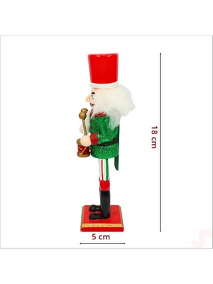 Süsle Bebek ve Parti Kurşun Asker, Ahşap Fındıkkıran 18CM - Davulcu