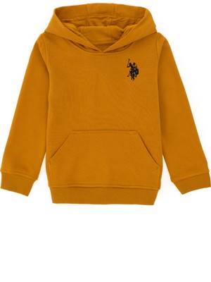 U.S. Polo Assn. Erkek Çocuk Hardal Basic Kapüşonlu Sweatshirt 50289134-VR072
