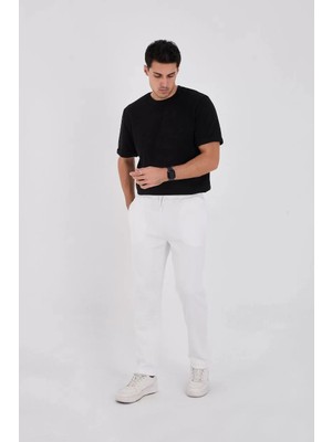 Unisex Üç Iplik Basic Eşofman Pantolon - Beyaz