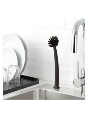 IKEA Rinnig Vantuzlu Plastik Bulaşık Fırçası - Siyah Rinnig-Vantuzlu