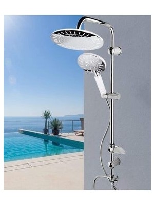 Kca Armatür Kca Yuvarlak Beyaz Krom Robot Duş Seti Fonksiyonlu