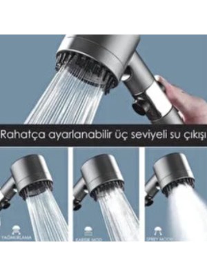 Mucit Home Filtreli Basınçlı Start Stop Tuşlu 3 Fonksiyonlu Masaj Etkili Duş Set  Duş Başlık Hortum ve Mafsal   Hediyelidir