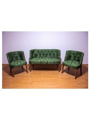 Tunalı Home Yeşil Çay Seti Berjer Koltuk Takımı 2+1+1