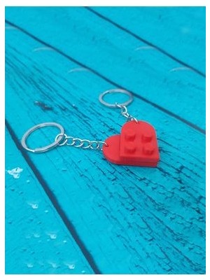 Seninle Anlam Bulurum LEGO Dizayn Kalp Anahtarlık 2'li