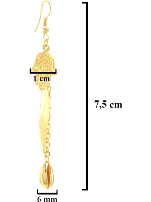 Ferizz Altın Kaplama Fatma Ana Eli Sallantılı Kadın Küpe UNK-758