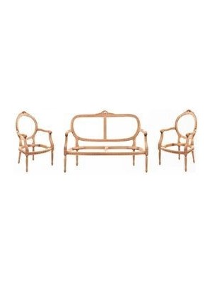 Mkd - Çay 115 / Papatya Çay Takımı Cilasız Ham Ahşap