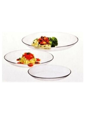 Paşabahçe 96501 Invatıon 3'lü Kayık Tabak Seti Şeffaf Malzeme ile Modern Tasarım