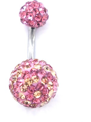 Ferizz 316L Çelik Pembe Zirkon Taşlı Toplu Piercing PRC-106