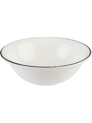 Bonna Retro Gourmet 6 Adet 16 cm 400 cc Siyah Kenar Çizgili Porselen Kase