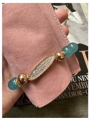 Milena Istanbul Oval Taşlı Doğal Taş Bileklik