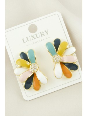 Bijuteri Net Papatya Mineli Lüks Küpe