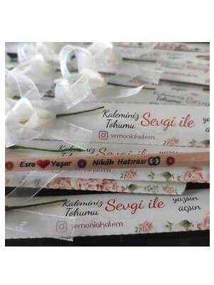Wi Fro Kişiye Özel Nişan Hediyesi 20 Adet Tohumlu Kalem/sipariş Numarası ile Birlikte Isim Mesaj Atınız
