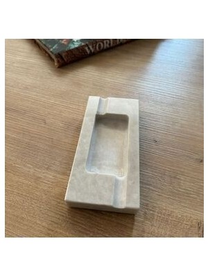 LİSPERA Dikdörtgen Bej Mermer Küllük, Doğal Bej Mermer Küllük, Lüks Hediyelik |