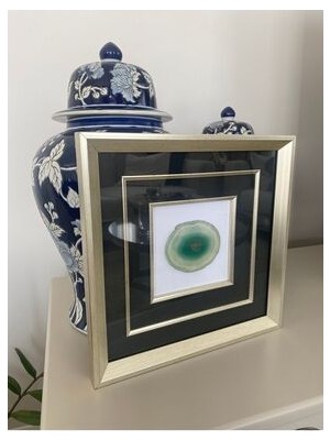 Agate 8 Maison Tablo Doğal Akik Taş Çerçeveli  30*30