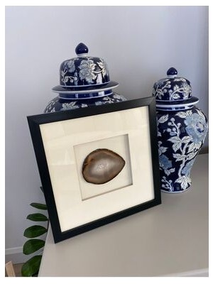 Agate 8 Maison Tablo Doğal Taş Akik Çerçeveli 30 x 30