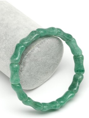Alibaba Doğaltaş Green Kuvars Doğal Taş Bileklik 10 x 17 mm Özel Kesim