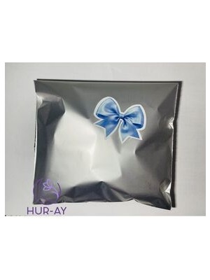 HUR-AY PACK 25X35 cm Lux Gümüş Gri Metalize Hediye Poşeti / Hediye Paketi / 10  Adet