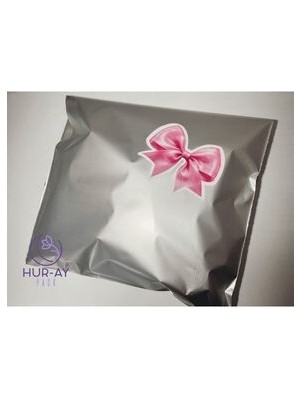 HUR-AY PACK 25X35 cm Lux Gümüş Gri Metalize Hediye Poşeti / Hediye Paketi / 10  Adet