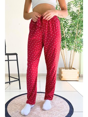 Farya Home Dreamy Soft Kadife Dokulu Desenli Süet Pijama Altı Pantolon