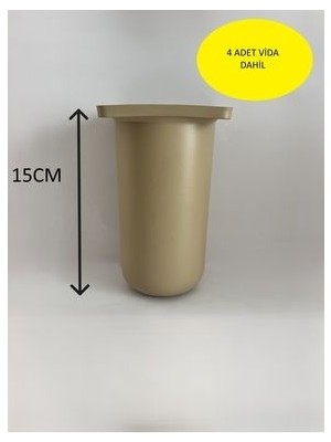 Kanepe Koltuk Tv Ünitesi Konsol Yükseltme Bohem Model Plastik Ayak 15 cm Krem -4 Adet-