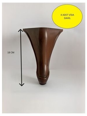 Homdep Kanepe Koltuk Tv Ünitesi Konsol Yükseltme Delta Model Plastik Ayak 18 cm Ceviz - 4 Adet