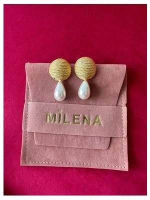 Milena Istanbul Inci Uçlu Yarım Daire Küpe