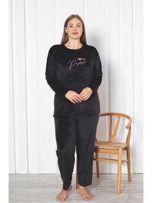 Luxury Velvet Büyük Beden Fransız Kadife Pijama Takımı