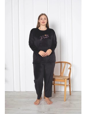 Luxury Velvet Büyük Beden Fransız Kadife Pijama Takımı