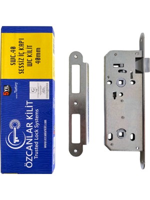Oval 40MM Gömme Sessiz Iç Kapı Oda ve Wc Banyo Kilidi (Oda - WC)(23MMX40MM)
