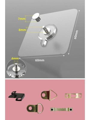 Nirnisa Eşya Tablo Resim Çerçeve Duvar Banyo Sabitleme Askısı Vidalı Tırnak Kanca Yapışkanlı Raf Tutucu Askı