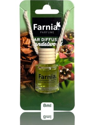 Farnia Yüksek Esanslı Askılı Araç Kokusu Edp Parfüm Sandal Ağacı 8 Ml