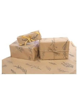 HUR-AY PACK Kraft Üzeri Siyah Çiçekli  Pelur Kağıdı / Hediye Paket Kağıdı/ 50X70 / 15 Adet