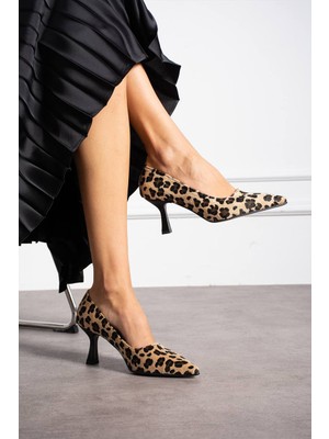 Leopar Stiletto Ayakkabı