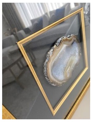 Agate 8 Maison Tablo Doğal Akik Taş Çerçeveli 30X30