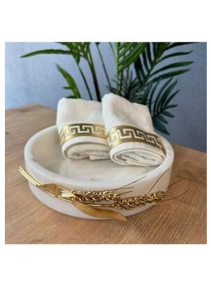 Pirinç Başak Aparatlı Beyaz Mermer Tabak , Dekoratif Mermer Kase , Lüks Hediyelik