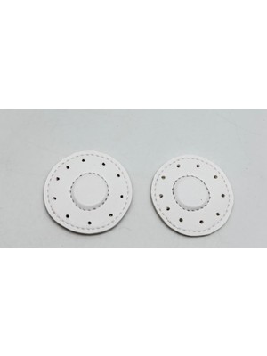 Angel Çanta Aksesuar Beyaz Suni Derili Yuvarlak  Gizli  Mıknatıs