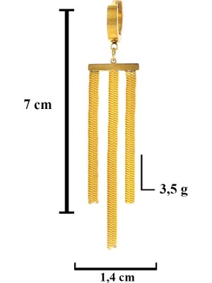 Ferizz Altın Kaplam Italyan Model Sallantılı Küpe UNK-608